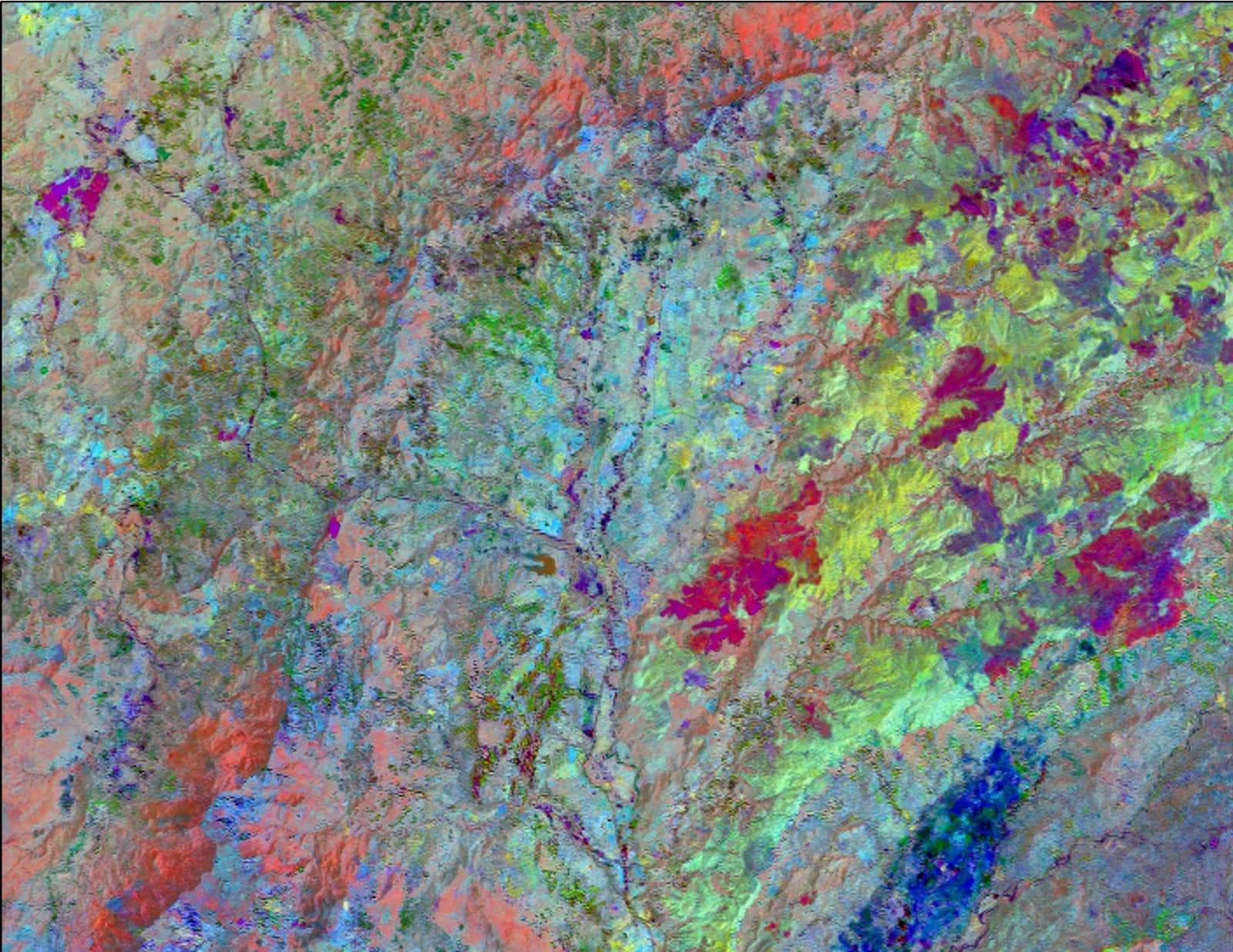Hyperspectral satellite imagery — surface mineral mapping